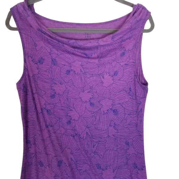 Title Nine Womens M Purple Floral Print Sleeveless - Picture 3 of 8